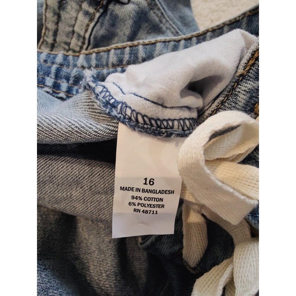 Falls Creek Wide Leg High Rise Cropped Faded Jeans W Waist Tie 16 - Picture 6 of 6